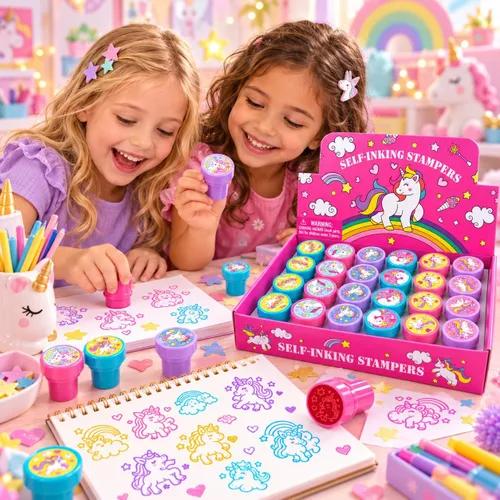 Vista 4 de Tiny Mills - 24 sellos de unicornio para niños