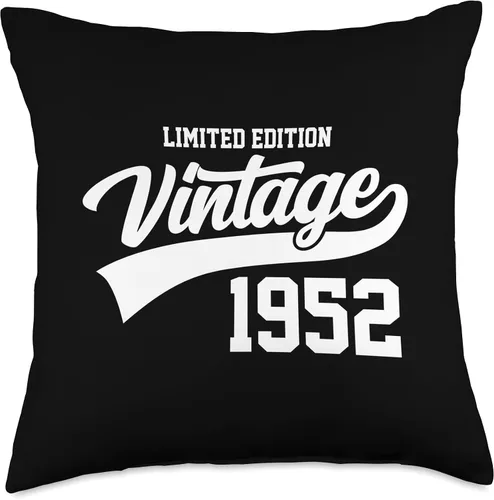 Vista 4 de Limited Edition Vintage 1952 71st Birthday Year Retro Sports Throw Pillow