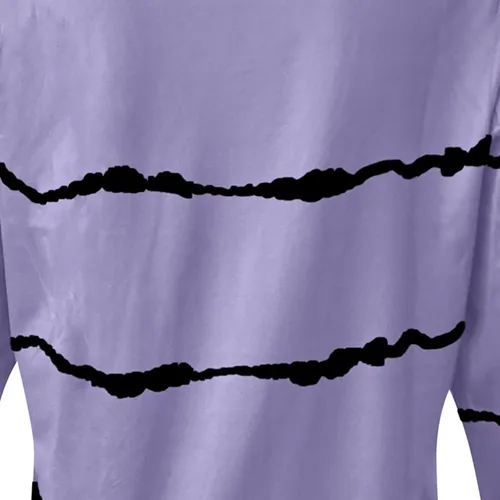 Vista 5 de Ceboyel Sudadera de cuello redondo para mujer, diseño a rayas, con bloques de color, manga larga, sin botones, ropa de moda de otoño