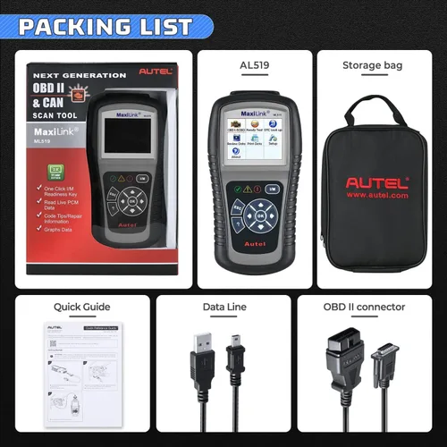 Vista 9 de Autel MaxiLink ML519, herramienta de escaneo OBD2 de modo 6 mejorado, herramienta de escaneo de diagnóstico automático, lector de código de fallo