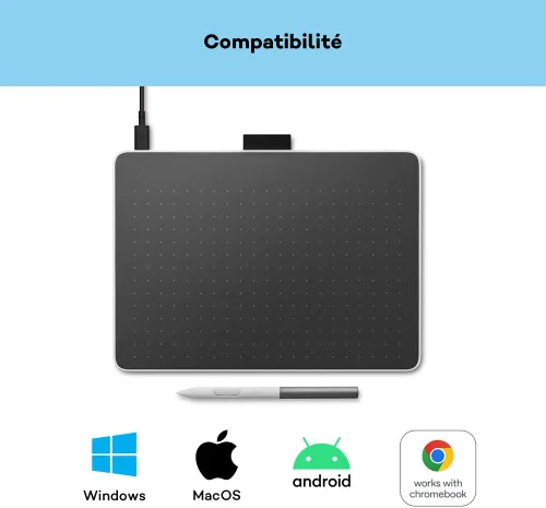 Vista 3 de Wacom ONE M 2023 Pen Tablet Media, W128495236