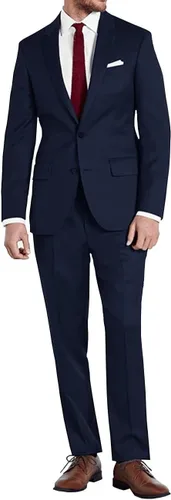 Vista 7 de Lynerun Mens Slim Fit 2 Piece Suit Two Button Notched Lapel Solid Suit Jacket Pants Set Tuxedo for Prom