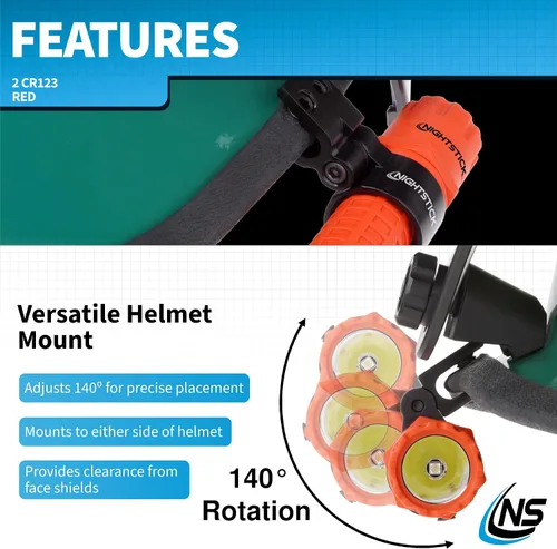 Vista 5 de Nightstick FDL-300R-K01, luz táctica para incendios con soporte de casco multiángulo