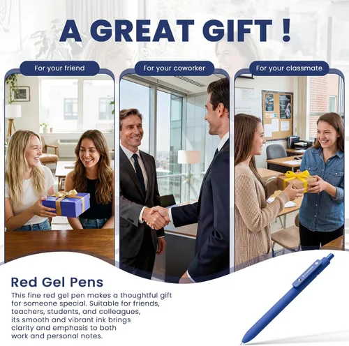 Vista 8 de STAGEEK Bolígrafos de gel azules GX3, 12 bolígrafos de tinta azul de secado rápido con 3 recambios adicionales, bolígrafos retráctiles de punta fina