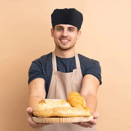 Vista 5 de Yolev 4 gorras de chef unisex ajustables para cocina, con malla transpirable, tapas de cocina con elástico, talla única, parte superior de malla