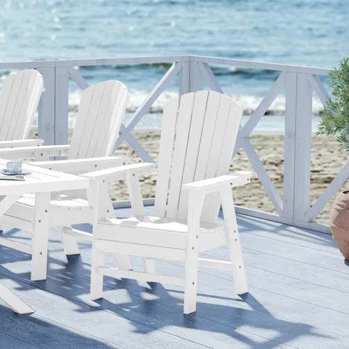 Vista 48 de WestinTrends Malibu Outdoor Patio HDPE Adirondack Silla de comedor para patio, color negro