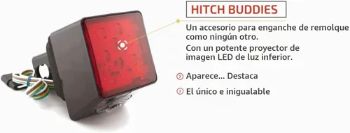 Vista 2 de Cubierta de Enganche de Remolque Compatible con Ford de 2 Pulgadas con Proyector LED Luz de Charco/Luz de Marcha - una Cubierta de Enganche