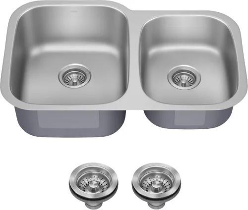 Vista 25 de Kraus KBU11 - Fregadero de cocina de acero inoxidable de 19 3/4 pulgadas, fregadero de cocina duradero de calibre 18 de un solo tazón
