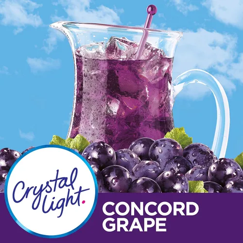 Vista 6 de Crystal Light Paquete de mezcla de bebida en polvo baja en calorías de fresa naranja plátano y uva Concord sin azúcar (72 + 6 unidades)