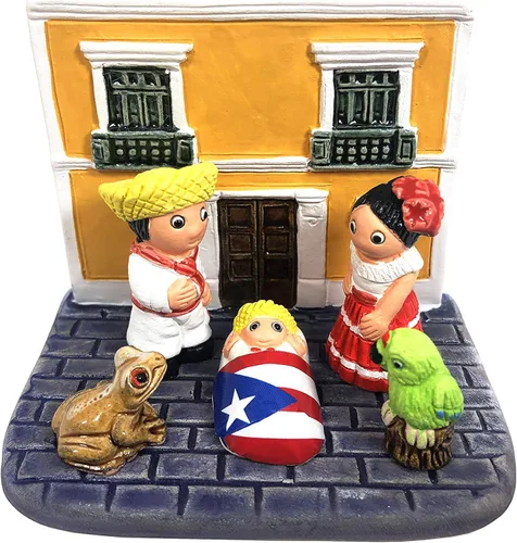 Vista 2 de Belén de Puerto Rico B – Hecho a mano en arcilla – 1 bloque – 3.4 x 2.4 x 3.4 pulgadas de alto, San Juan Viejo, Borinquen, Boricua, Isla