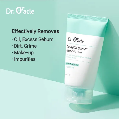 Vista 6 de Dr.Oracle Centella Biome Cleansing Foam - Limpiador facial diario, lavado facial espumoso para pieles sensibles, propensas al acné, irritadas, 4.06