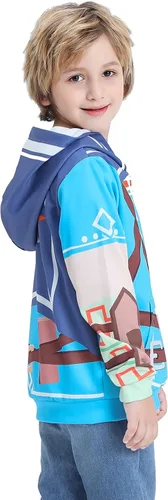 Vista 3 de Sudadera con capucha con estampado 3D para niños, sudadera de manga larga con capucha para Halloween, disfraz de cosplay para niños