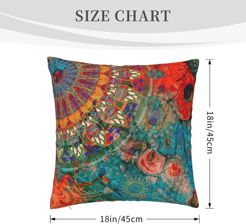 Vista 9 de VARUN Fundas de almohada abstractas con diseño de mandala y flores, fundas de almohada cuadradas para decoración del hogar, sofá, automóvil