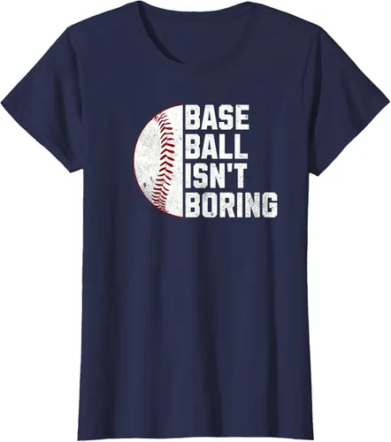 Vista 37 de Camiseta Baseball Isn't Boring, Negro