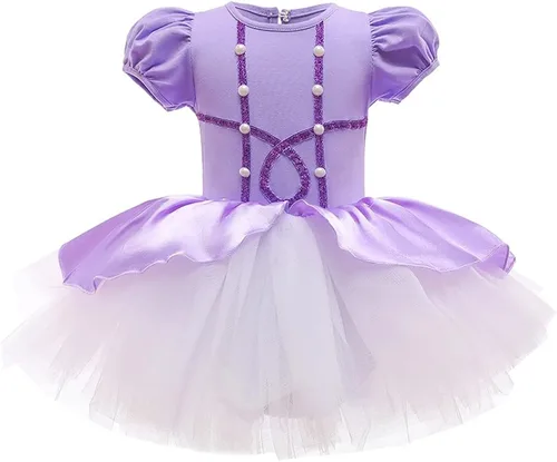 Vista 24 de Leotardos de princesa para niñas con falda de ballet y tutú para Halloween, Navidad, fiesta de cumpleaños, vestido elegante