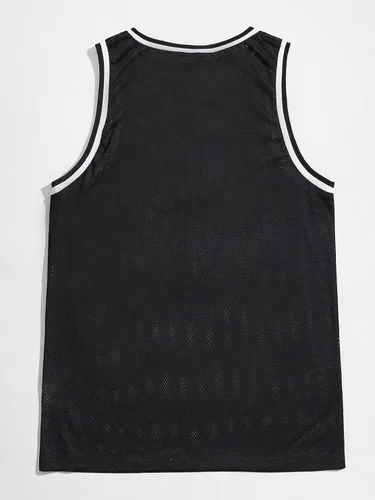 Vista 2 de SOLY HUX Camiseta sin mangas con estampado de letras de malla de California para hombre