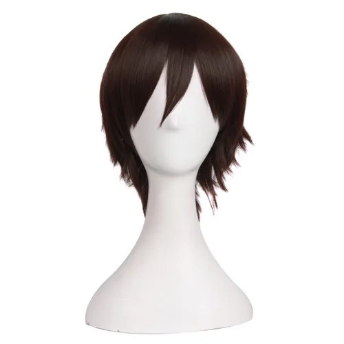 Vista 13 de MapofBeauty 12 pulgadas/30 cm Hombres corto recto Cosplay traje peluca, negro