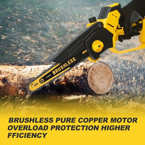 Vista 8 de Mini motosierra para batería Dewalt de 20 V MAX, mini motosierra eléctrica de mano inalámbrica de 8 pulgadas, motosierra sin escobillas para corte