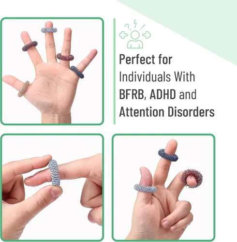 Vista 3 de Mr. Pen- Anillos sensoriales con puntas, paquete de 10, coloridos Stress Relief Fidget Sensory Toys, Fidget Ring for Anxiety, Massager