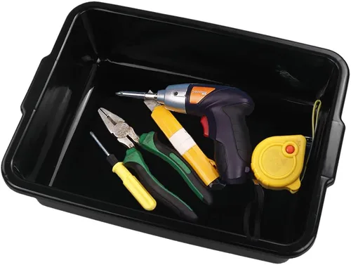 Vista 7 de Pequeña caja comercial de 8 L, tinas rectangulares de autobús, paquete de 4, color negro