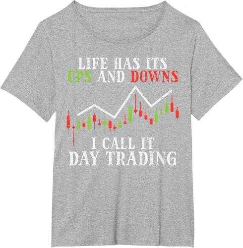 Vista 93 de Life Ups And Downs Day Trading Crypto Stock Market Trader T-Shirt, Negro