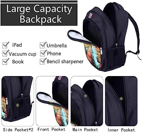 Vista 4 de Meiniyea Juego de mochila para niños y niñas, K, Mochilas Daypack