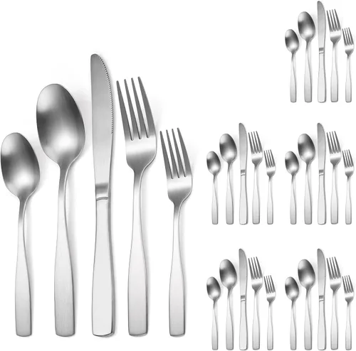 Vista 16 de Juego de Cubiertos Florales Negros para 6 Vajilla de Acero Inoxidable 30 Piezas Cubiertos Únicos Utensilios para Comer Vajilla Elegante Tenedor