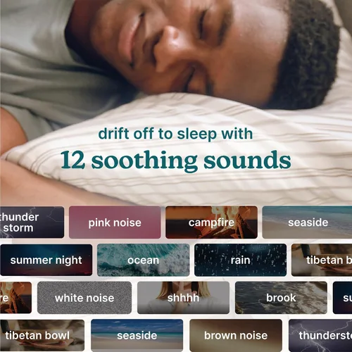 Vista 3 de Homedics Sleep Better - Máquina de sonido portátil, luz nocturna, 12 sonidos relajantes incluyendo ruido blanco, lluvia y tormenta eléctrica, diseño