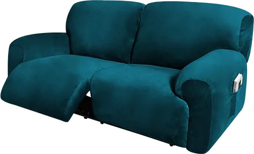 Vista 8 de ULTICOR Funda para sofá biplaza reclinable, extra ancha de 70 a 92 pulgadas, fundas de sofá reclinable elásticas de terciopelo de 6 piezas, funda