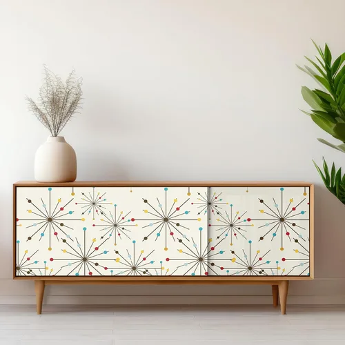 Vista 4 de MotiMind Papel Tapiz de Mediados del Siglo 15.75" x 118" Papel Tapiz Moderno de Mediados del Siglo Autoadhesivo y Extraíble Decoraciones de Pared