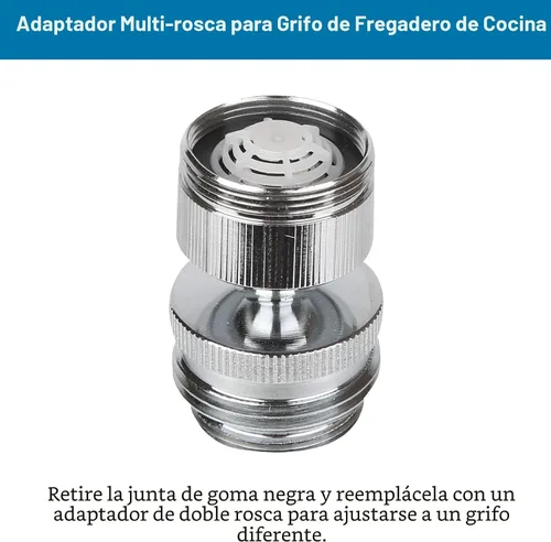 Vista 7 de Kit de adaptador de grifo Hibbent, adaptador de aireador giratorio para conectar manguera de jardín - Adaptador de grifo de fregadero de cocina