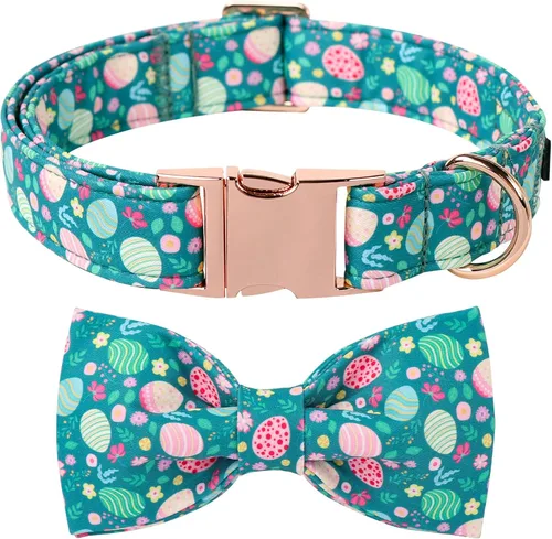 Vista 26 de Collar para perro con corbatín de Lionet Paws, Collar de corbatín de verano para perro, Collar para perro ajustable y cómodo, regalo para cachorro