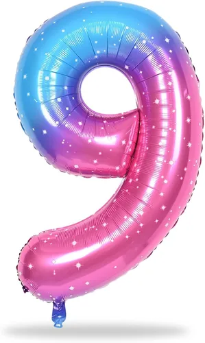 Vista 168 de Globo negro del número 0 para niñas y niños, 40 pulgadas, grande, número 0-9, de papel de aluminio, de Mylar para helio, juego de globos digitales