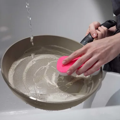 Vista 7 de Fissler Ceratal Comfort - Sartén antiadherente de cerámica de 8 pulgadas, gris cálido, fabricada sin PFAS