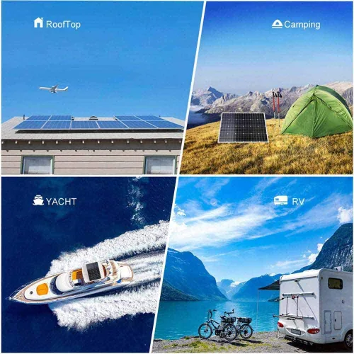 Vista 8 de Kit híbrido de turbina eólica de panel solar de 300 W (340 W): generador de turbina eólica de 100 W + 2 piezas de panel solar mono de 120