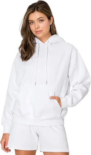Vista 45 de Cali1850 Cloud Nine - Sudadera con capucha de forro polar para mujer, ajuste relajado, capucha de doble capa, puños y dobladillo acanalados