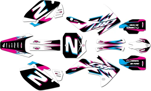 Vista 5 de Kit de gráficos para Honda CRF150R (2007-2023) Serie VIZION Azul 09 Mil - Kit de calcomanías gráficas personalizadas de carreras de motocross, sin