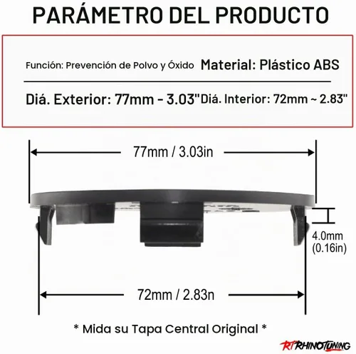Vista 2 de RTrhinotuning 4 tapas centrales de rueda de 3.03 pulgadas / 3.031 in, base negra para accesorios de llanta de rueda Expedition 2015-2019 F150