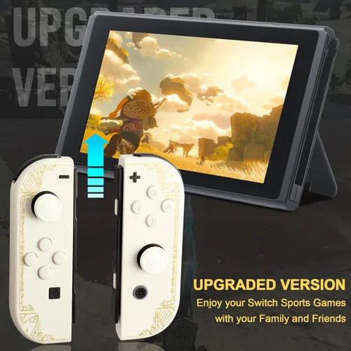Vista 3 de AUGEX Joy Pads for Switch, Upgraded Switch Joypads for NS Sports Game, LR Wireless Joy Pad Controller for Switch, with Wake-upScreenshot (White)