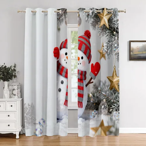 Vista 103 de Cortinas opacas de poliéster multicapa para ventanas de padre e hijo, 2 unidades, 26 x 24 pulgadas