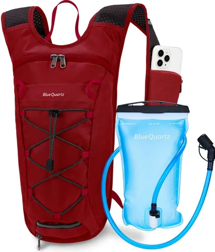 Vista 9 de Blue Quartz Mochila de hidratación con bolsa de agua de 2 L, mochila de agua de senderismo para mujeres y hombres, mochila ligera de ciclismo