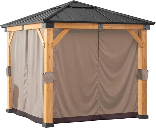 Vista 16 de SUNJOY Paneles de mosquitera de repuesto, resistentes al agua, 4 paneles para glorieta Sunjoy de 9 x 9 pies, protección de patio y patio