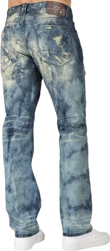 Vista 2 de Level 7 - Vaqueros de mezclilla para hombre, delgados, rectos, hechos a mano, lavado artesanal