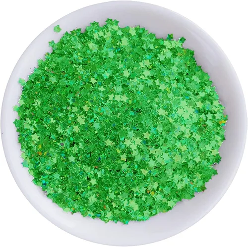 Vista 14 de Sourcingbay Brillo holográfico de estrella de 0.118 in, 0.35 oz, oro láser Dorado