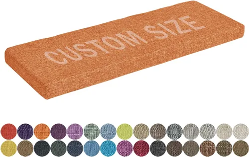 Vista 25 de Cojín de banco de tamaño personalizado, 30 colores, cojín de asiento de ventana panorámica, espuma gruesa de tapicería de 1.18 pulgadas, 1.97