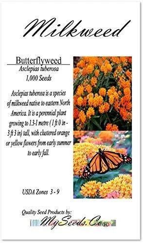 Vista 5 de Los 5 paquetes grandes - Común, Puesta de sol tropical, Motivas, Pantano y Mariposa Milkweed Seeds, Asclepias (Los 5 paquetes grandes)