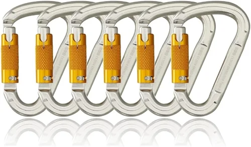 Vista 10 de SOB Clips de mosquetón de escalada con bloqueo automático, conector de mosquetón asimétrico de alta resistencia utilizado para rappel