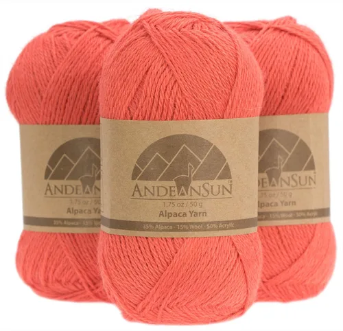 Vista 16 de 3 ovillos de lana de alpaca UMAYO para tejer al crochet y con agujas, 150 gramos, #2, #3 y #5 Brezo Browm