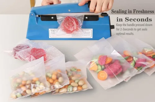 Vista 3 de Sellador térmico por impulsos Bolsas manuales Máquina de sellado por impulso de 8 pulgadas para bolsas de plástico PE PP Bolsas con agarre
