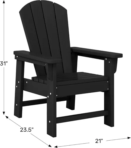 Vista 3 de WestinTrends Malibu Kids - Silla de patio de plástico HDPE Adirondack para exteriores, color negro